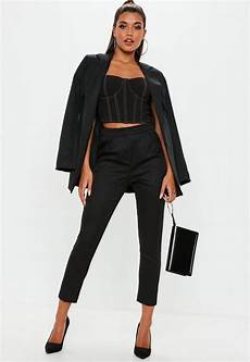 Crepe Grid Print Cigarette Trousers