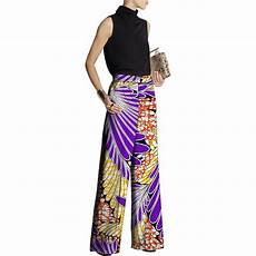 Disk Print Wide Leg Trousers