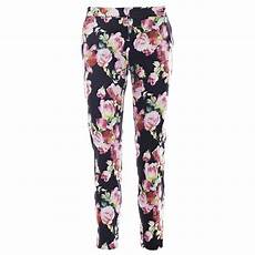 Floral Print Scuba Cigarette Trousers