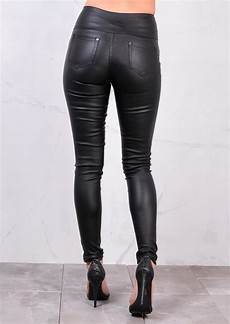 High-Waisted Leather-Look Trousers