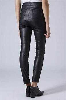 High-Waisted Leather-Look Trousers