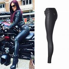 Leather-Look Skinny Biker Trousers