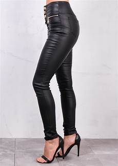Leather-Look Zip Trousers