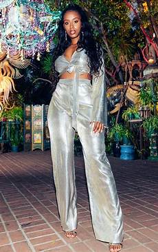 Metallic Snake Cigarette Trousers