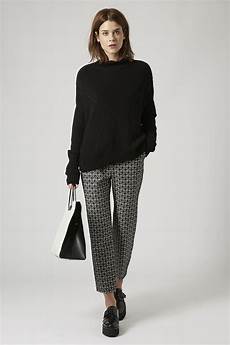 Mini Chevron Print Cigarette Trousers