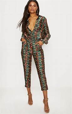 Mini Chevron Print Cigarette Trousers