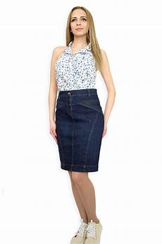 Moto Denim Pencil Skirt