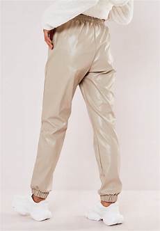 Petite Leather-Look Joggers